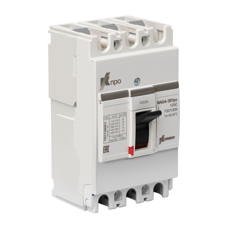 Выключатель автоматический 3п 100А 10кА ВА04-31 Про 125C Контактор 7001009