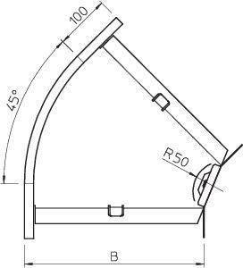 Угол для лотка горизонтальный 45град. 100х110 RB 45 110 FT OBO 7068115