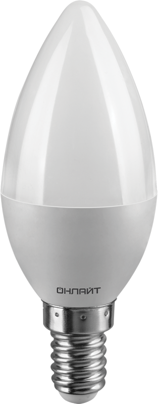 Лампа светодиодная 71 633 OLL-C37-8-230-4K-E14-FR 8Вт свеча 4000К нейтр. бел. E14 800лм 176-264В ОНЛАЙТ 71633