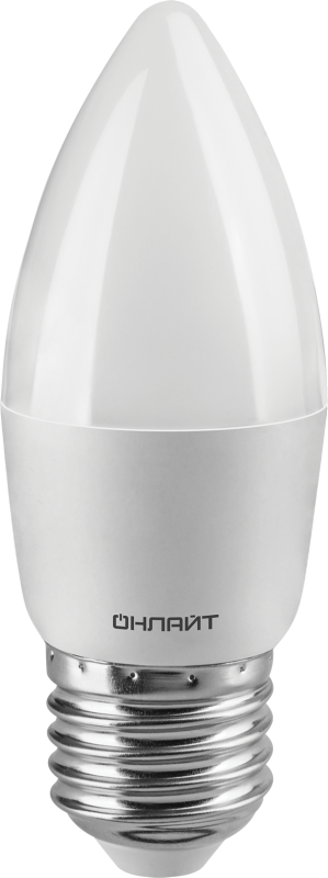 Лампа светодиодная 71 635 OLL-C37-8-230-4K-E27-FR 8Вт свеча 4000К нейтр. бел. E27 800лм 176-264В ОНЛАЙТ 71635