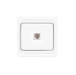 Розетка телефонная 1-м СП Валери RJ11 (4P4C) бел. UNIVersal В0034