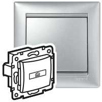 Выключатель карточный 1-кл. СП Valena 10А IP20 с ключом-картой для гостиничных номеров механизм алюм. IEK 770234