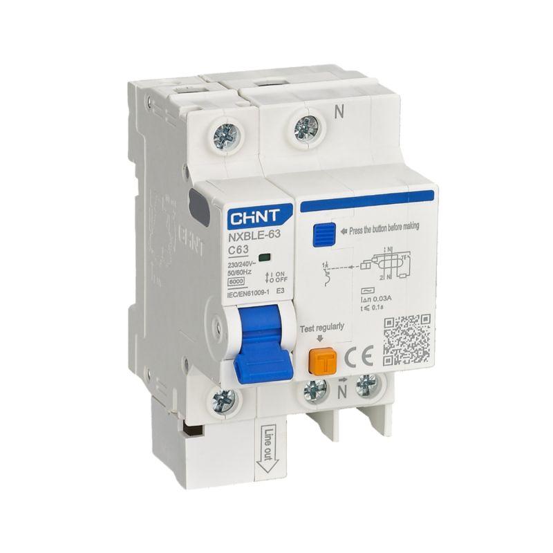 Выключатель автоматический дифференциального тока 2п (1P+N) C 40А 30мА тип AC 6кА NXBLE-63 (R) CHINT 819936