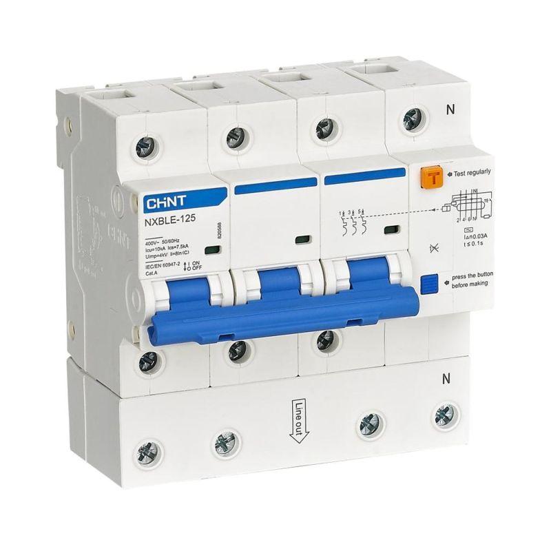 Выключатель автоматический дифференциального тока C 100А 30мА тип AC 10кА NXBLE-125 3P+N электронный (R) CHINT 820588