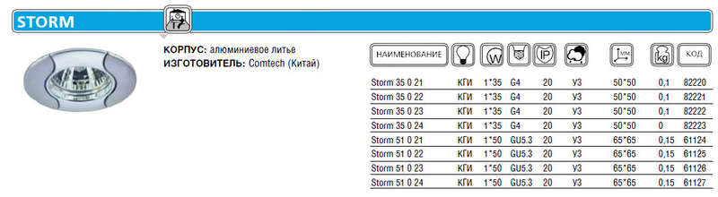Светильник Storm 51 0 23 Комтех P00615