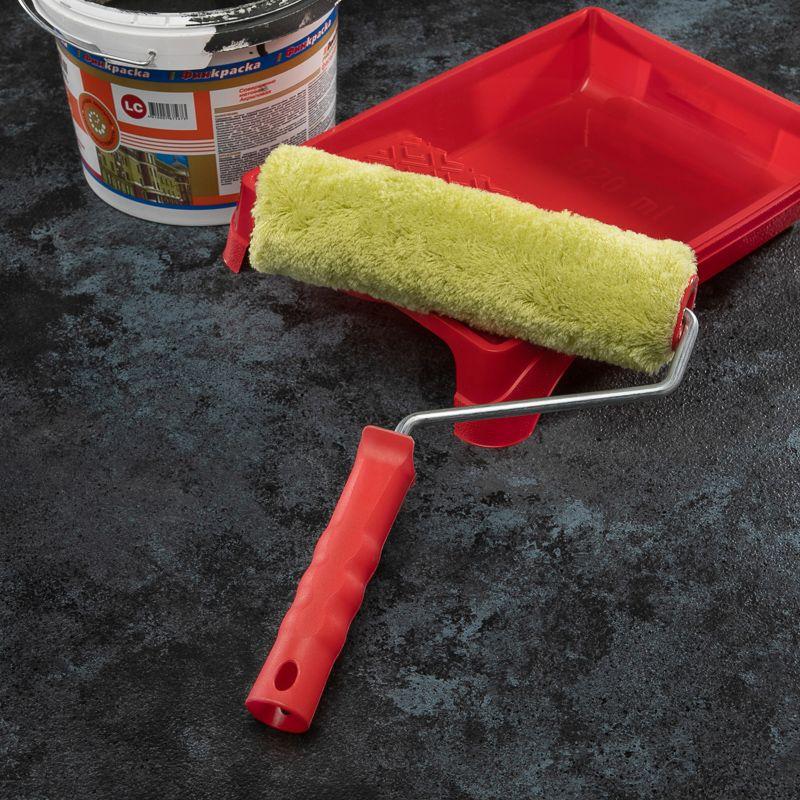 Валик полиакрил зел. ворс 18 мм. шир. ролика 240мм d42мм бюгель 8мм "Мастер" Rexant 89-0002