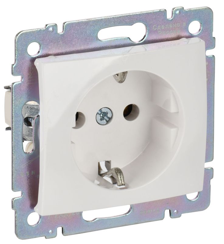 Розетка 1-м СП Valena 16А IP21 2P+E с заземл. защ. шторки немецк. стандарт механизм бел. (DIY-упак.) IEK 694269