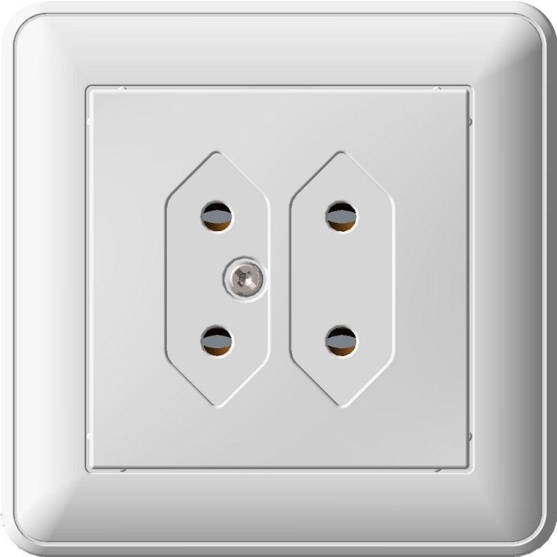 Розетка 2-м СП W59 6А IP20 под пл. вил. бел. SchE RS6-253-18