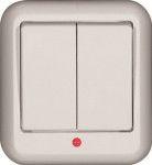 Выключатель 2-кл. ОП Прима 6А IP20 250В с подсветкой бел. (опт. упак.) SchE A56-007-B