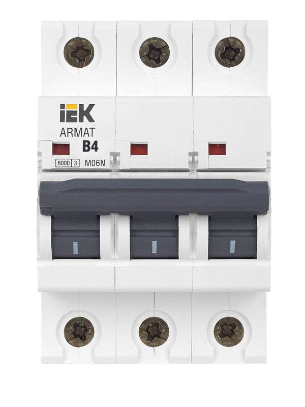 Выключатель автоматический модульный 3п B 4А M06N ARMAT IEK AR-M06N-3-B004