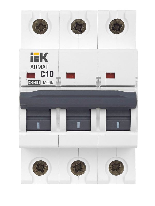 Выключатель автоматический модульный 3п C 10А M06N ARMAT IEK AR-M06N-3-C010