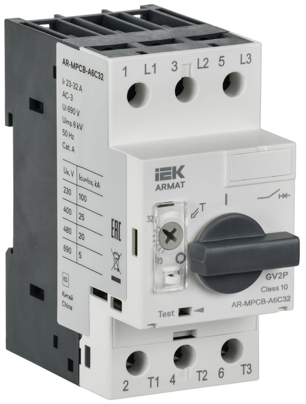 Выключатель автоматический защиты двигателя A6 GV2P 23-32А ARMAT IEK AR-MPCB-A6C32