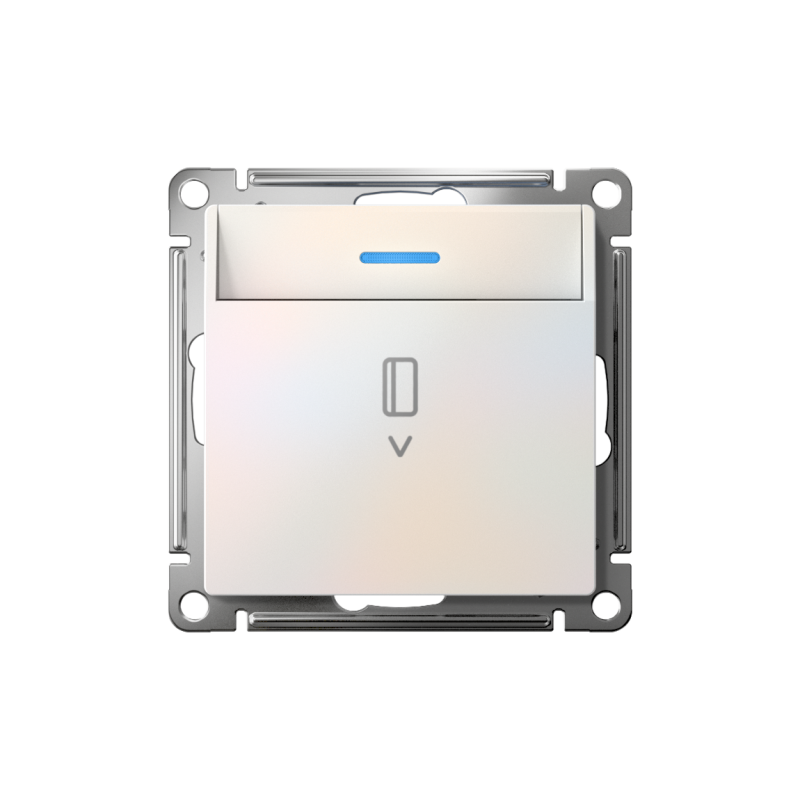 Выключатель карточный AtlasDesign 10А с подсветкой без задержки отключения механизм жемчуж. SE ATN000414