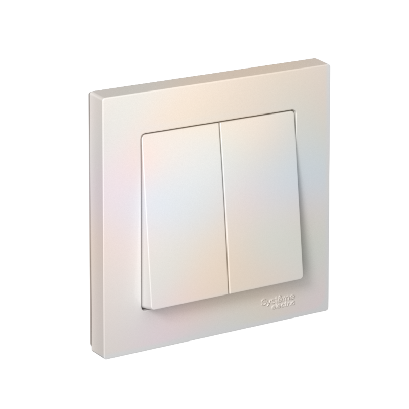 Выключатель 2-кл. AtlasDesign (сх. 5) 10AX быстрозажим. клем. в сборе жемчуж. SE ATN000452S