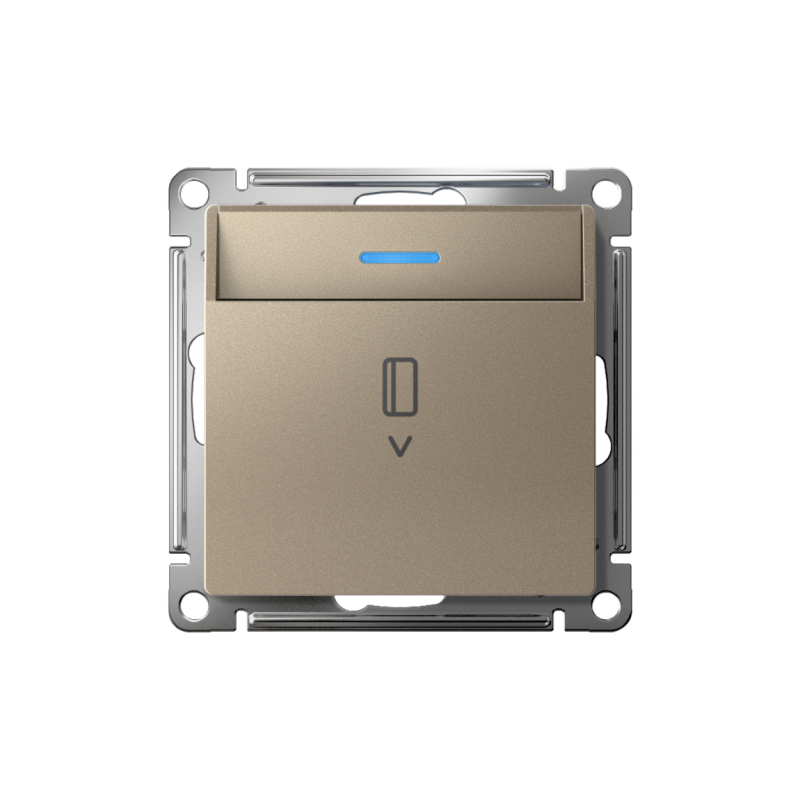 Выключатель карточный AtlasDesign 10А с подсветкой без задержки отключения механизм шампань SE ATN000514