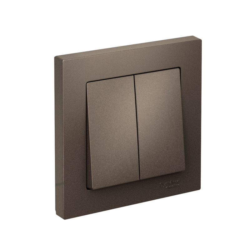 Выключатель 2-кл. СП AtlasDesign 10А IP20 (сх. 5) 10AX в сборе мокко SE ATN000652