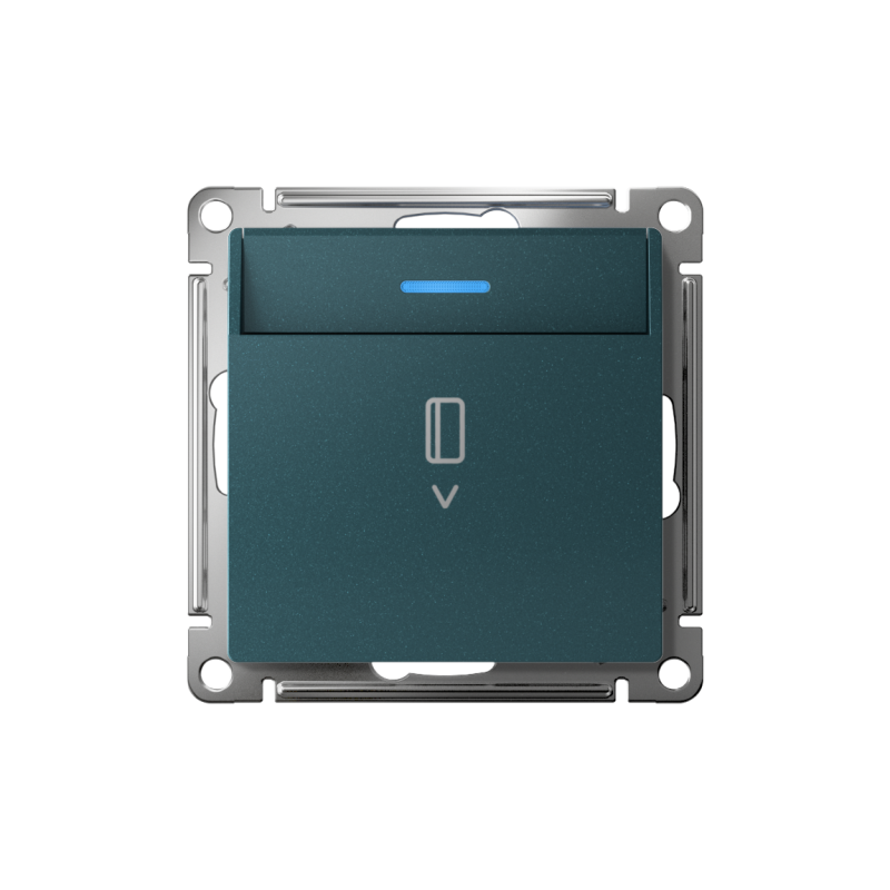 Выключатель карточный AtlasDesign 10А с подсветкой без задержки отключения механизм изумруд SE ATN000814