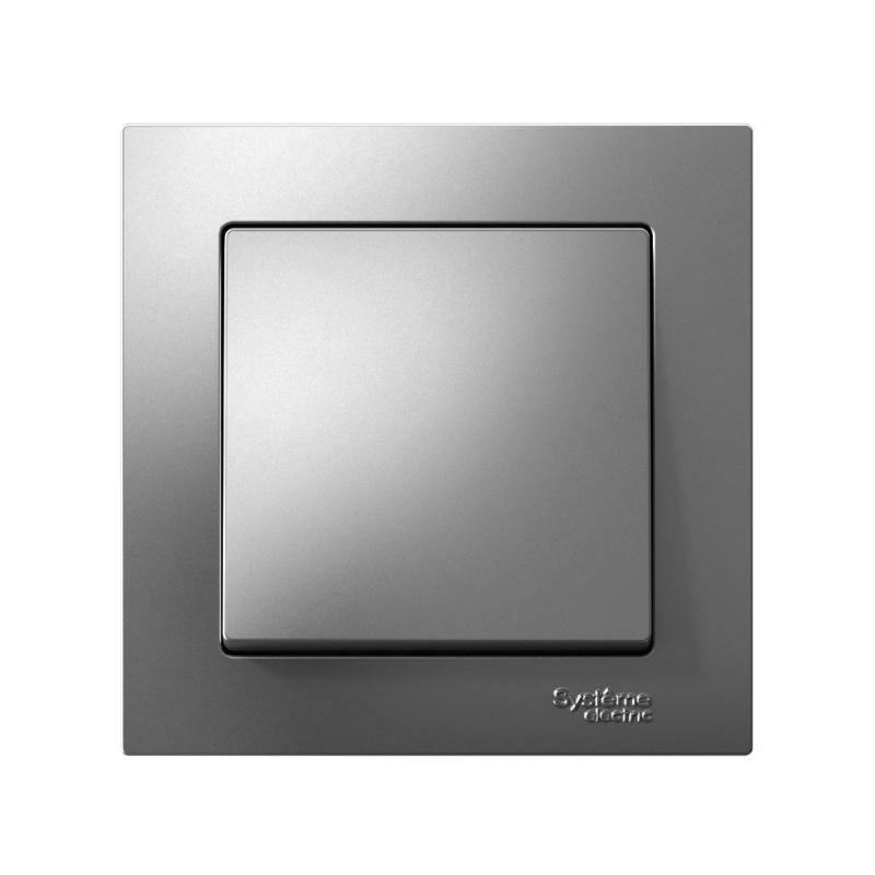 Выключатель 1-кл. СП AtlasDesign 10А IP20 (сх. 1) 10AX в сборе сталь SE ATN000912