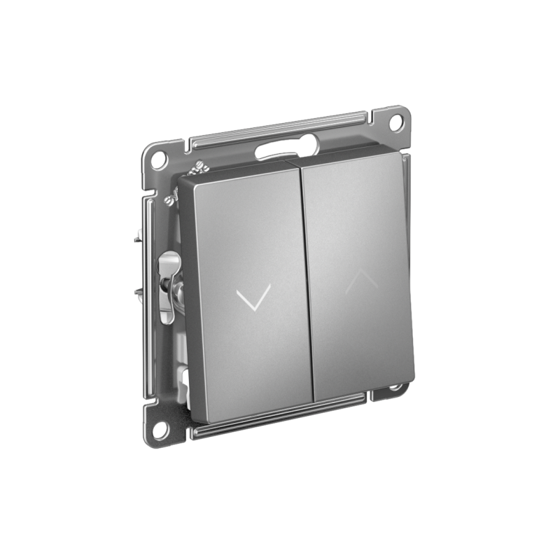 Выключатель для жалюзи 2-кл. AtlasDesign 10А механизм сталь SE ATN000919