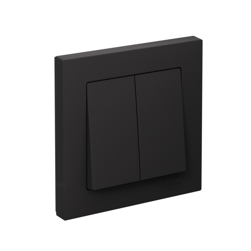 Выключатель 2-кл. СП AtlasDesign 10А IP20 (сх. 5) 10AX в сборе карбон SE ATN001052