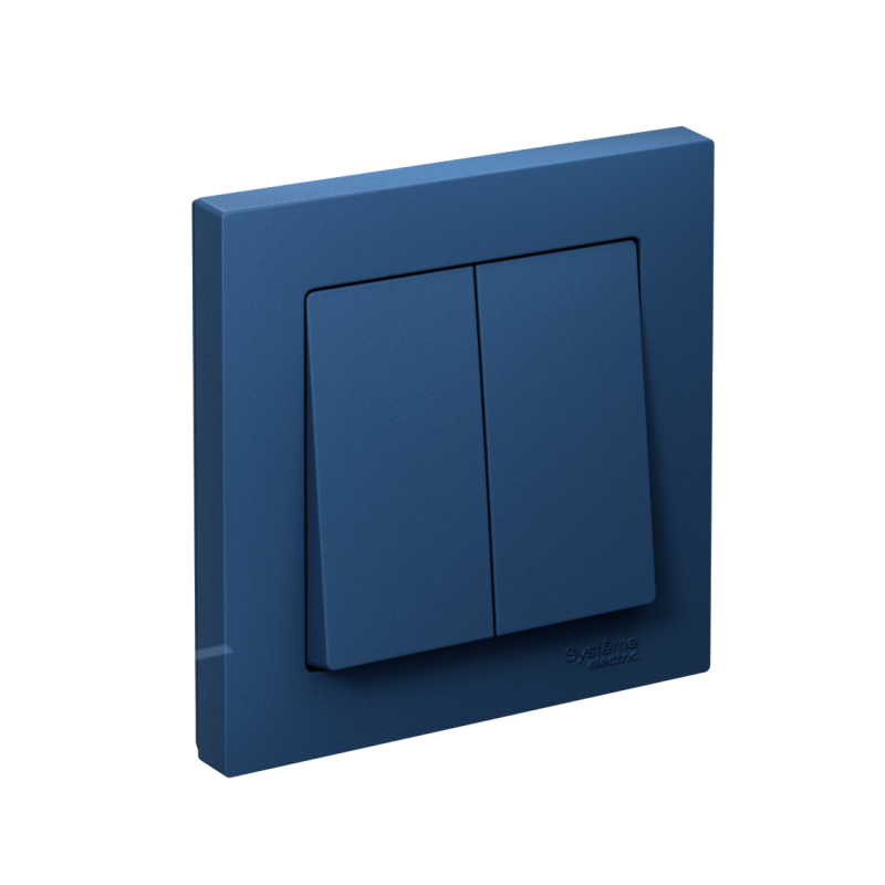 Выключатель 2-кл. AtlasDesign (сх. 5) 10AX быстрозажим. клем. в сборе аквамарин SE ATN001152S