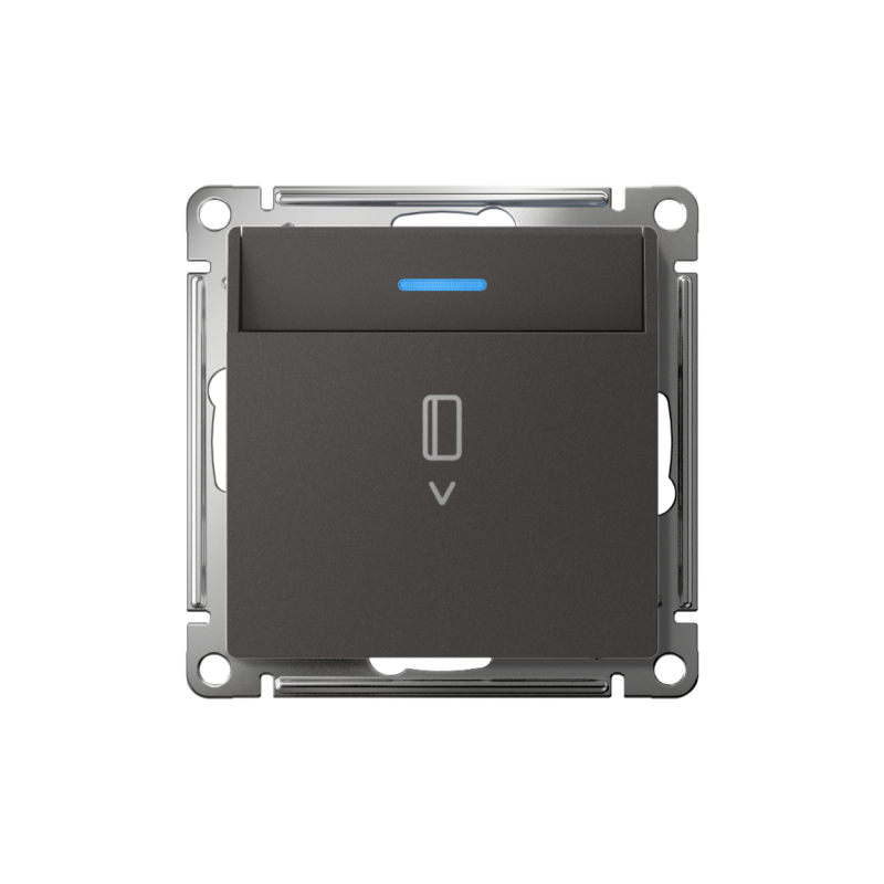 Выключатель карточный AtlasDesign 10А с подсветкой без задержки отключения механизм базальт SE ATN001414