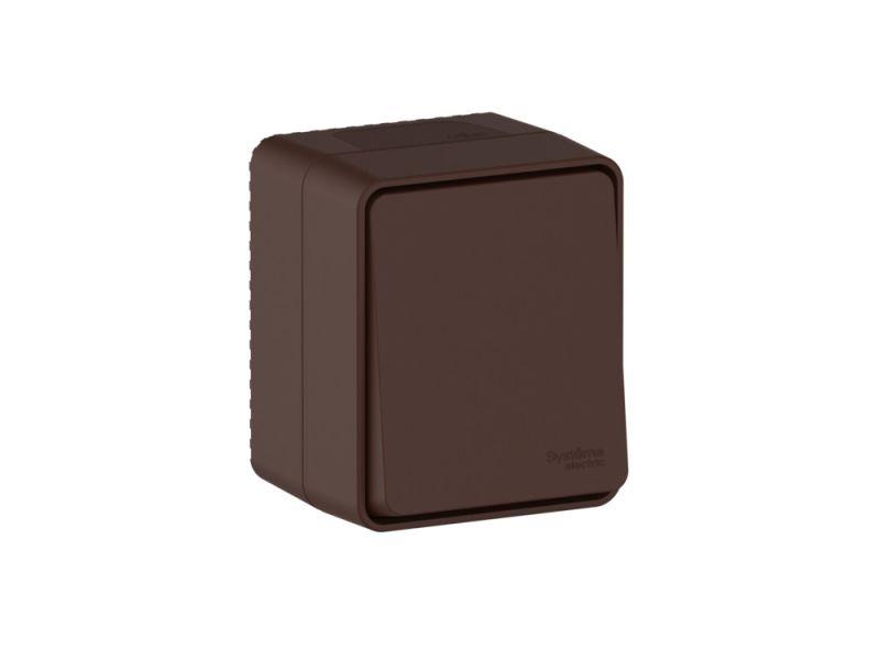 Выключатель кнопочный 1-кл. ОП AtlasDesign PROFI IP54 10AX корич. SE ATN546015