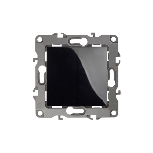 Выключатель 2-кл. СП Эра12 12-1004-06 10А IP20 250В 10AX без монтаж. лапок механизм черн. Эра Б0014656