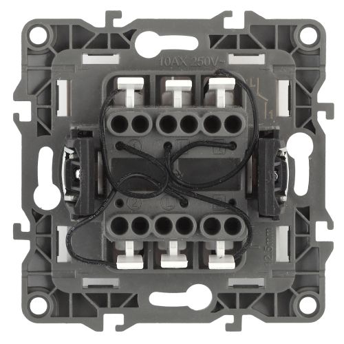 Выключатель 2-кл. СП Эра12 12-1105-05 10А IP20 250В 10AX с подсветкой механизм антрацит Эра Б0014661