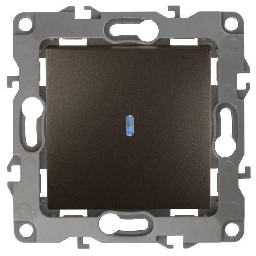 Выключатель 1-кл. СП Эра12 12-1102-13 10А IP20 250В 10AX с подсветкой механизм бронз. Эра Б0019281