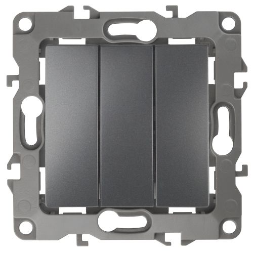 Выключатель 3-кл. СП Эра12 12-1107-12 10А IP20 250В 10AX механизм графит Эра Б0019299