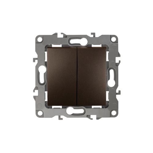 Выключатель 2-кл. СП Эра12 12-1004-13 10А IP20 250В 10AX без монтаж. лапок механизм бронз. Эра Б0019312