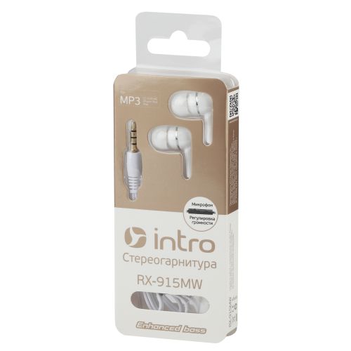 Вкладыши-гарнитура RX-915MW бел. Intro Б0023843