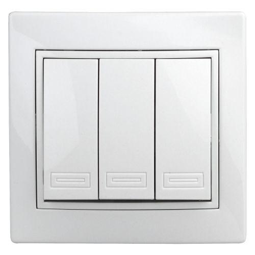 Выключатель 3-кл. СП Plano 10А IP20 1-106-01 250В бел. Intro Б0027605