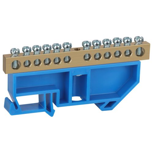 Шина PE "земля" на DIN-изол. ШНИ-8х12-12-Д NO-222-53 син. ЭРА Б0033433