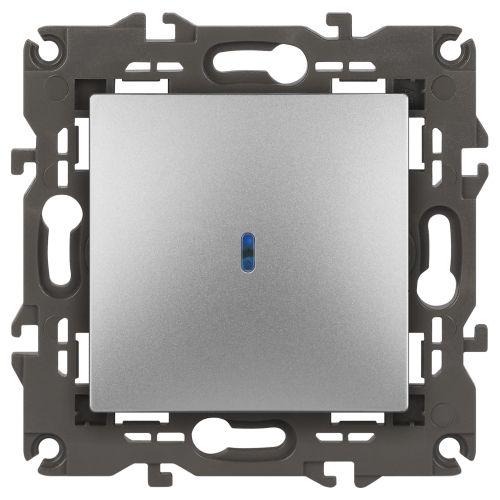 Выключатель 1-кл. СП Elegance 14-1102-03 10А IP20 250В 10AX с подсветкой механизм алюм. Эра Б0034217