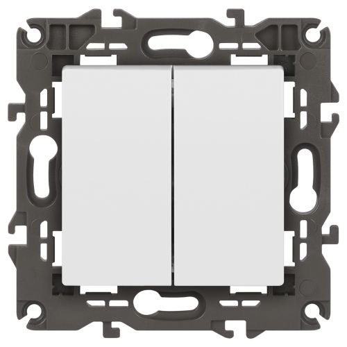 Выключатель 2-кл. СП Elegance 14-1104-01 10А IP20 250В 10AX механизм бел. Эра Б0034229