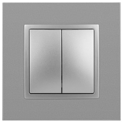 Выключатель 2-кл. СП Elegance 14-1104-03 10А IP20 250В 10AX механизм алюм. Эра Б0034232