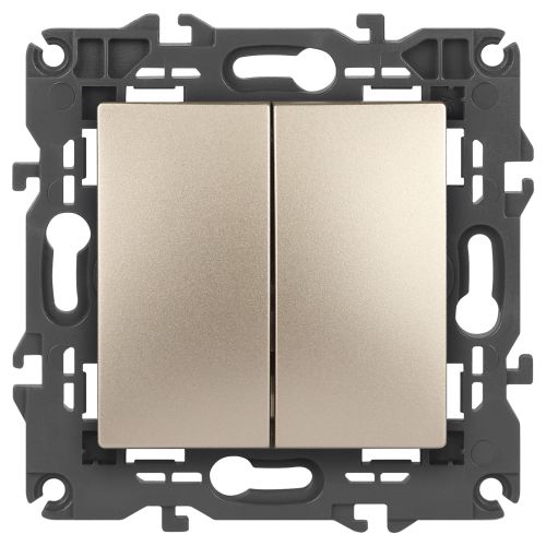 Выключатель 2-кл. СП Elegance 14-1104-04 10А IP20 250В 10AX механизм шампань Эра Б0034233