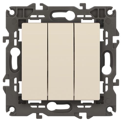 Выключатель 3-кл. СП Elegance 14-1107-02 10А IP20 250В 10AX механизм сл. кость Эра Б0034250