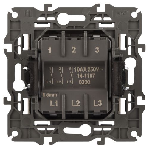 Выключатель 3-кл. СП Elegance 14-1107-04 10А IP20 250В 10AX механизм шампань Эра Б0034253