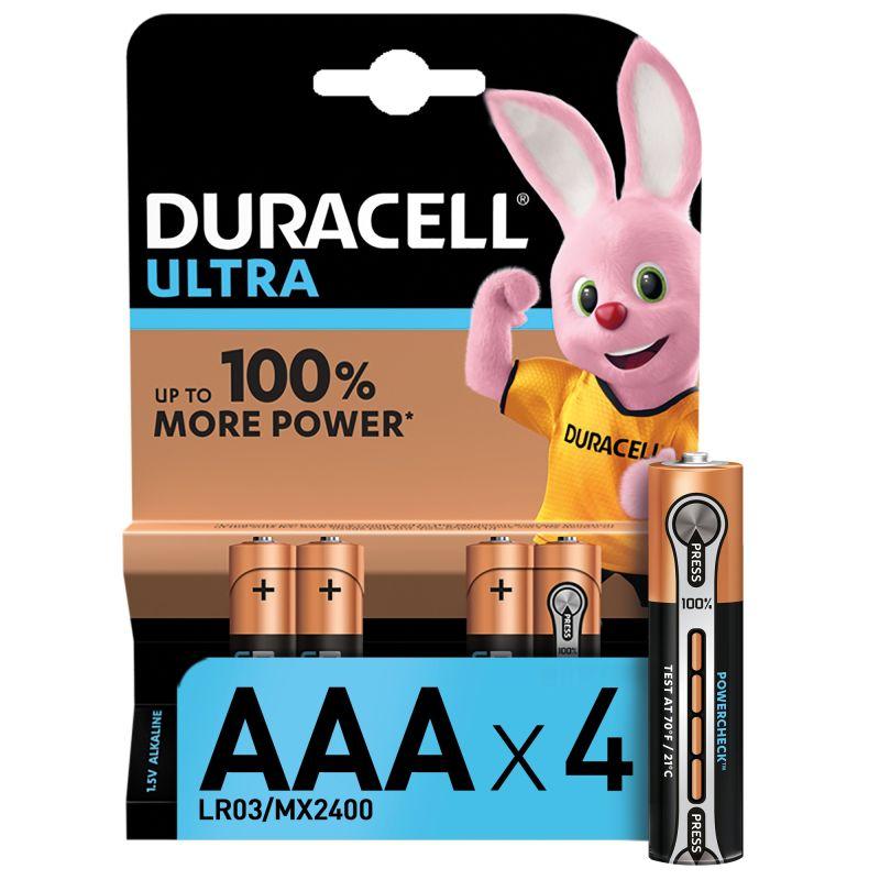 Элемент питания алкалиновый AAA/LR03 LR03-4BL Ultra Power (блист.4шт) Duracell Б0038762