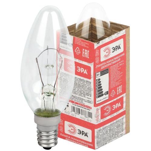 Лампа накаливания ДС 40-230-Е14 40Вт свеча (B36) 230В Е14 ЭРА Б0039125