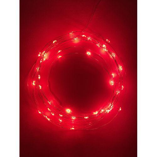 Гирлянда светодиодная "Нить" 5м 50LED красн. свет АА ЭРА Б0047963