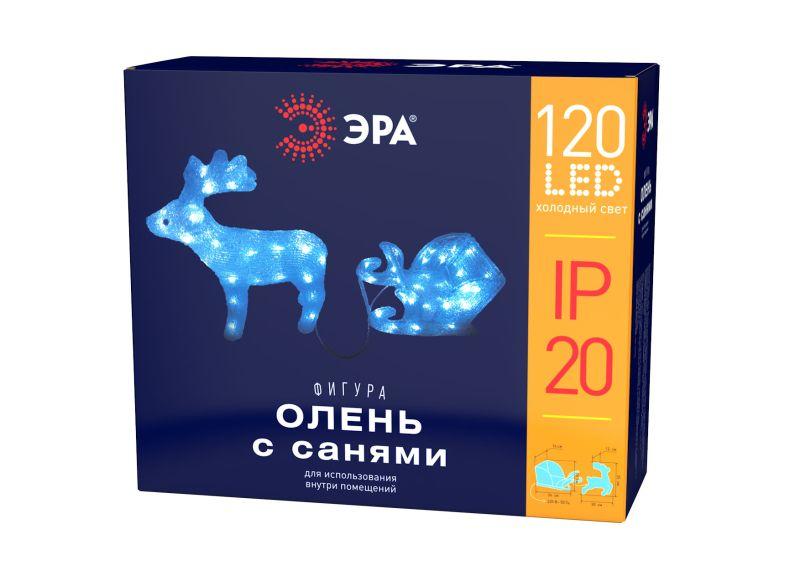 Фигура светодиодная "Олень с санями" 120LED 220В IP44 ЭРА Б0047973