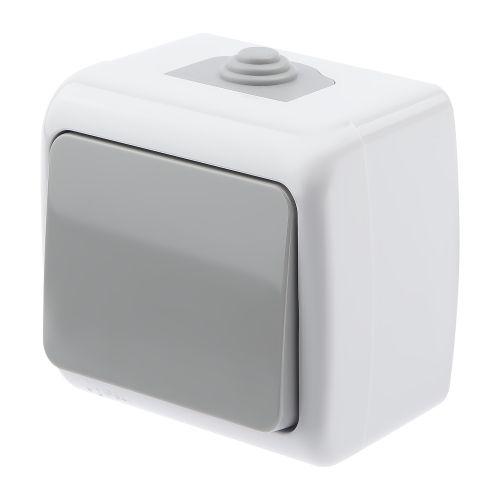 Выключатель 1-кл. ОП Atlantic 10А IP54 250В сер. 5-101-03 Intro Б0050940