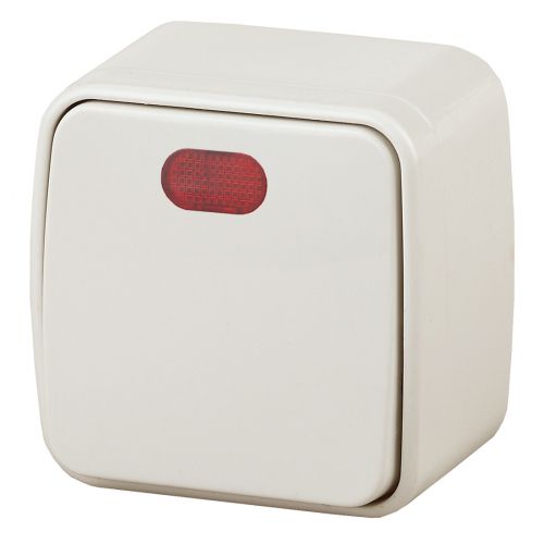 Выключатель 1-кл. ОП Polo 3-102-02 10А 250В IP20 с подсветкой сл.кость Intro Б0053530