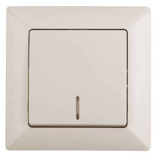 Выключатель 1-кл. СП Solo 4-102-02 10А 250В IP20 с подсветкой слон. кость Intro Б0053559