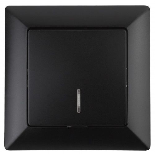 Выключатель 1-кл. СП Solo 4-102-05 10А 250В IP20 с подсветкой антрацит Intro Б0053566