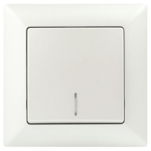 Выключатель 1-кл. СП Solo 4-102-06 10А 250В IP20 с подсветкой перламутр Intro Б0053568